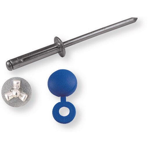 Kit de fixation bleu pour plaque d'immatriculation